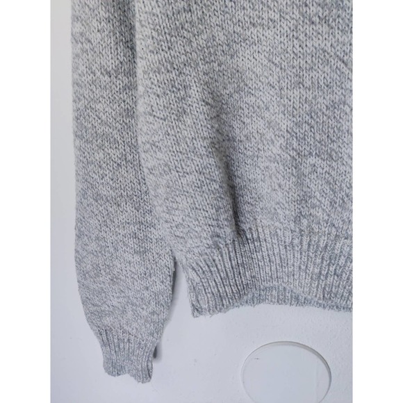 Currants By Jeri-Jo Vintage Gray Wool Blend Shawl Neck Chunky Pullover Sweater L - Picture 3 of 7